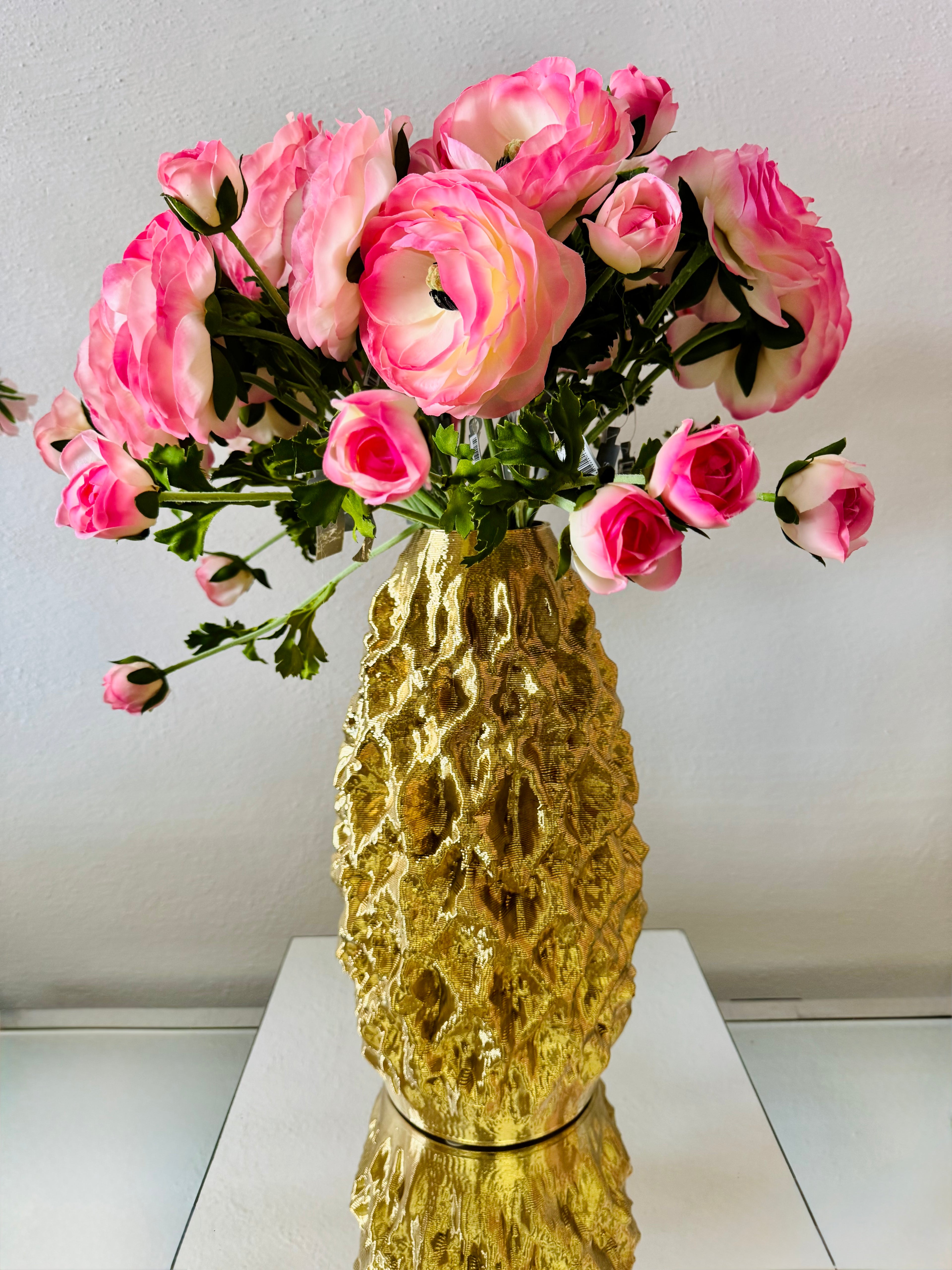 Vaso “corteccia” ceramica stampa 3D colore oro | Tono su Tono
