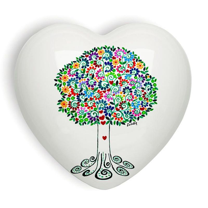 Cuore in ceramica “l’albero della vita”