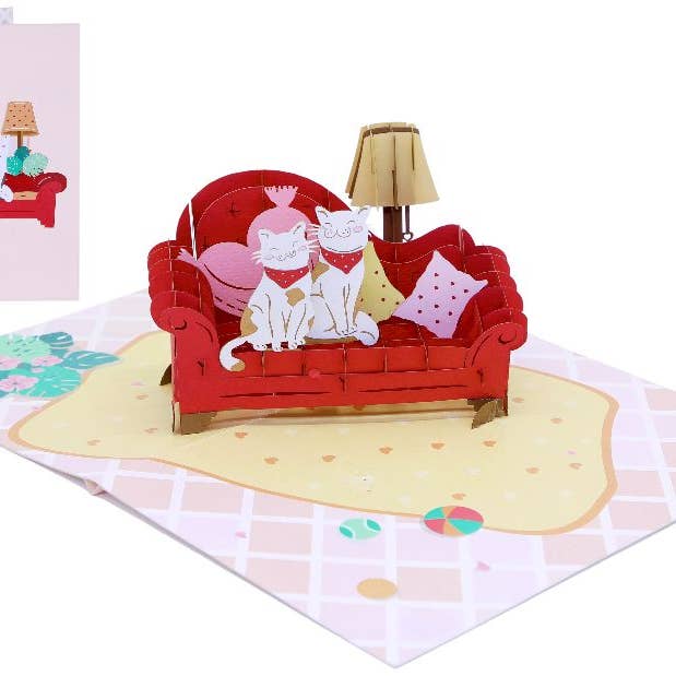 Biglietto di auguri pop up con gattini - Origamo