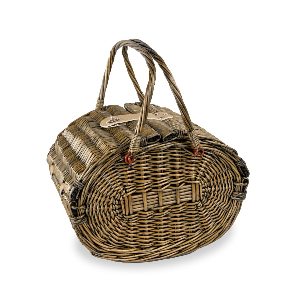 Cestino da pic nic in vimini per 4 persone colore verde | WD Lifestyle