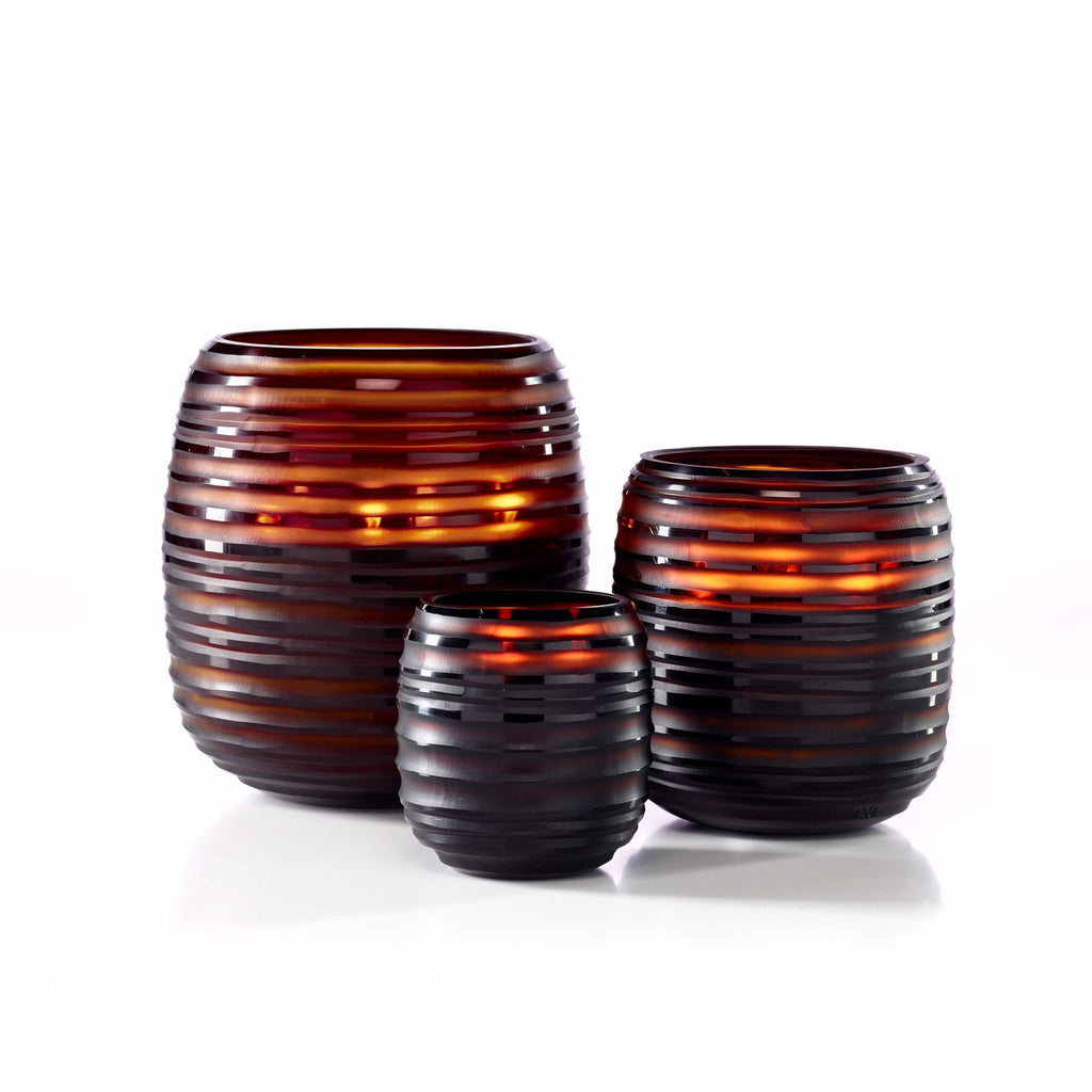 Candela Sphere Amber ONNO Collection - Fragranza Ginger Fig - Medium Size 15,5x17 cm