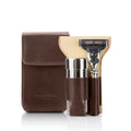 Set da viaggio con pennello da barba e rasoio