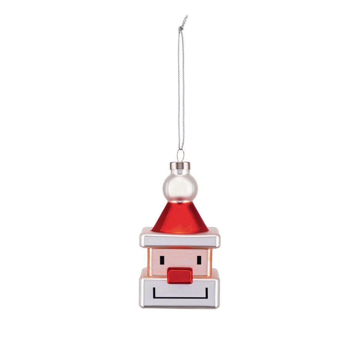 decorazione per albero di natale a forma di babbo natale dalle forme cubiche