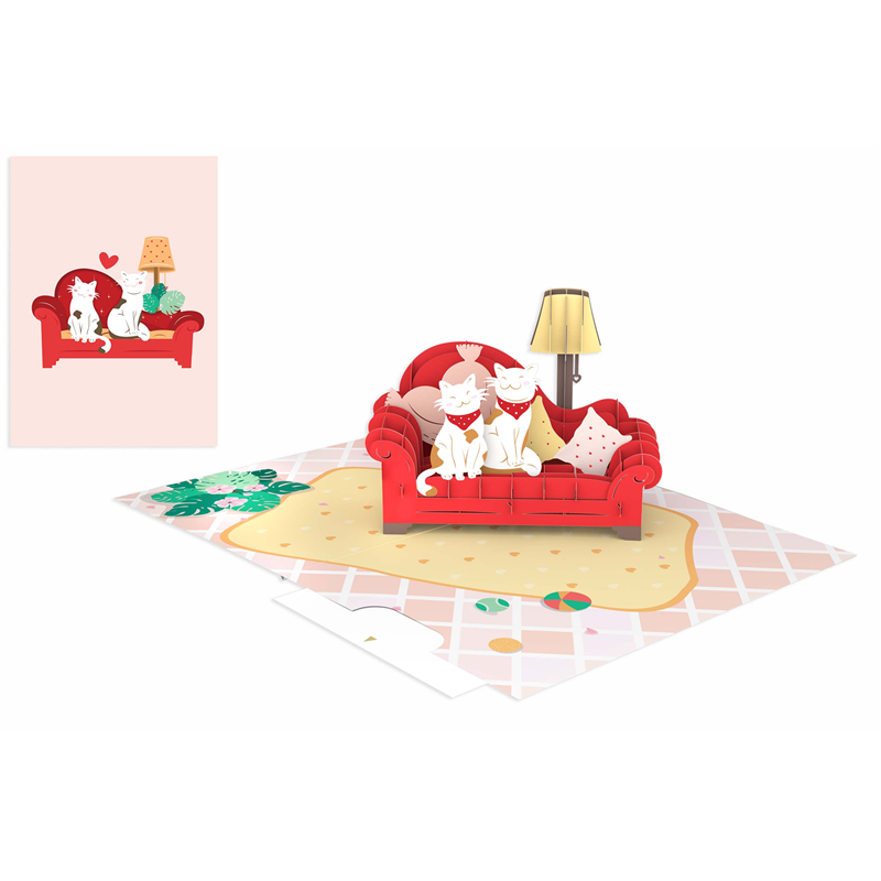 Biglietto di auguri pop up con gattini - Origamo