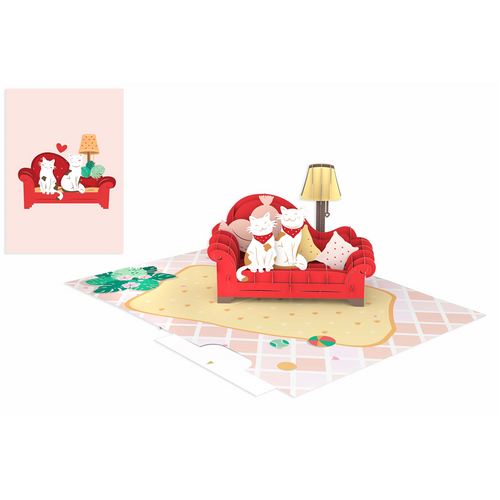 Biglietto di auguri pop up con gattini - Origamo